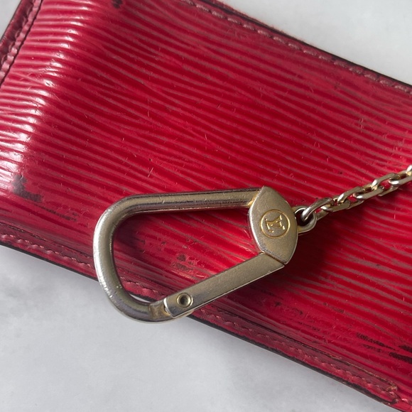 Louis Vuitton 💯 Authentic Red Epi Les Cles Leather Keychain Card Holder - Picture 9 of 9